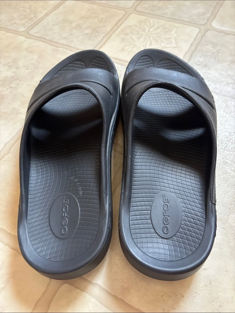 OOFOS OOAHH Slide Impact Absorption Recovery Sandals, Size M11/W13 - Black
